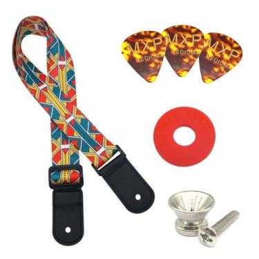 Imagem de KIT MXP 1 correia ukulele MOD1 + 1 roldana + 1strap block RD