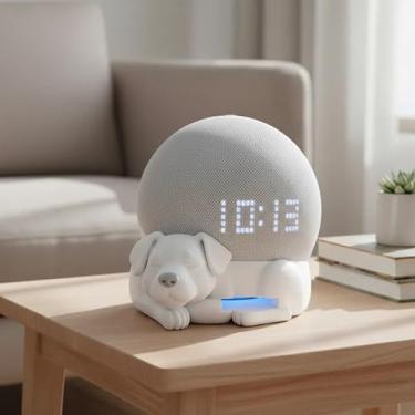 Imagem de Suporte Alexa Echo DOT 4 E DOT 5 CACHORRO DORMINDO. Presente, decoração, som, stand de mesa Amazon, música, hobbie