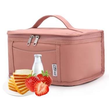 Imagem de Walonatica Lancheira isolada para adultos, mini lancheira, masculina, feminina, reutilizável, lancheira para trabalho, piquenique, viagem rosa