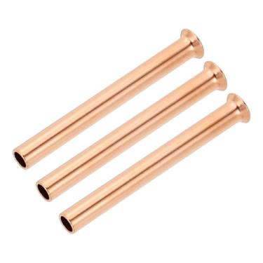 Imagem de PATIKIL Encaixe de tubo de cobre OD 1/4" (6,35 mm), encaixe de tubo de junta de soldagem de acoplamento de cobre reto para encanamento de refrigeração HVAC
