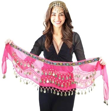 Imagem de Kit Fantasia Odalisca Dança Ventre: Lenço Quadril + Tiara com Medalhas = 2 Produtos Festa Show Carnaval