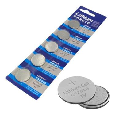 Imagem de Kit 5 Unidades Pilha Bateria Cr2016 Com Longa Duração - Lithium