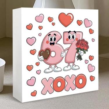 Imagem de Placa de desenho animado número '67' de rosas de chocolate, mesa, adequada para cabeceira no quarto, decoração de prateleira, placas e placas decorativas de PVC, presente ideal para o aniversário de