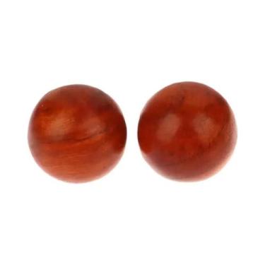 Imagem de Bola Antiestresse De Pau-Rosa (2 Peças) - Artesanato Chinês Esculpido,