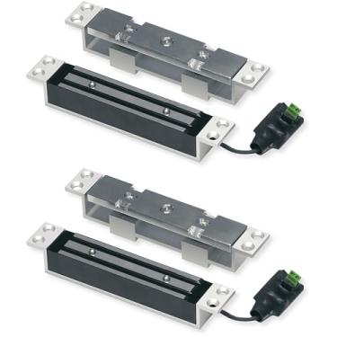 Imagem de Seco-Larm SD-993B-SS Pacote com 2 travas de corte eletromagnético, força de aperto de 680 kg, à prova de falhas, 12 V/24 V DC, certificado UL 294 UL 1034, montagem oculta, armadura