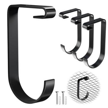 Imagem de EFEALL Ganchos de bicicleta para prateleiras de armazenamento de teto de garagem, pacote com 4 ganchos planos espessos de aço resistente, suporta até 22,7 kg, suporte de bicicleta adicional para