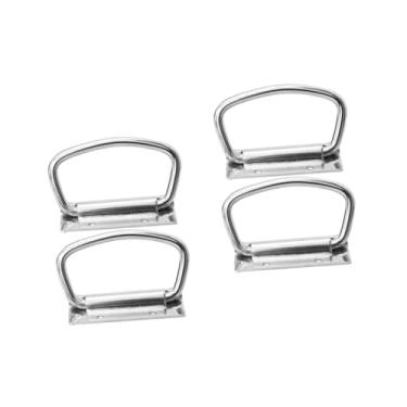 Imagem de Alça de mala, 4 peças de alça pequena para caixa de voo puxadores de porta de elevação de aço inoxidável, puxador de anel, puxador de gaveta, puxador de caixa de ferramentas