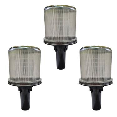 Imagem de Sinalizador Viario Solar Kit 3 Cone Sinalizaçao Rodovia Transito Estrada Obra Alerta Emergencia Acidentes Aviso