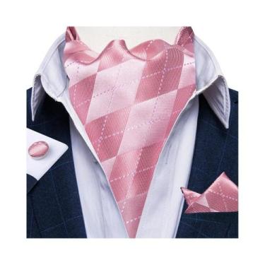 Imagem de Conjunto De Abotoaduras De Luxo Masculinas Ascot Com Lenço De Bolso Pa