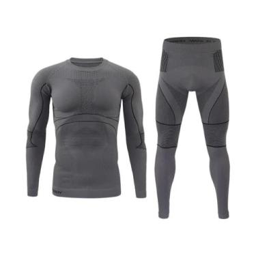 Imagem de Roupa Térmica Tática Sem Costura Para Homens, Calças Longas Respirávei