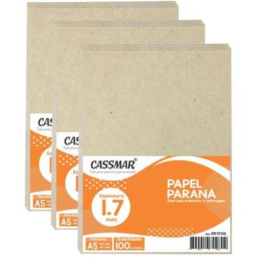 Imagem de Papel Paraná para Cartonagem A5 1,7mm 148x210mm 100un - Cassmar