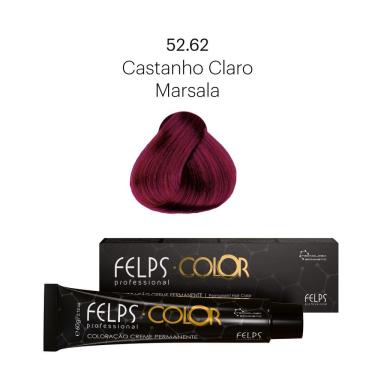 Imagem de Coloração Profissional  Felps Color Marsala Vermelho Especial 52.62 - 60g