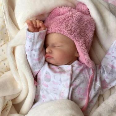 Imagem de Bebê Reborn Boneca Realista De Olhos Fechados Em Silicone Pode Dar Ban