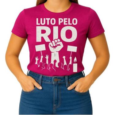 Imagem de Camiseta Camisa Adulto Feminina Masculina Algodão Luto pelo Rio de Jan