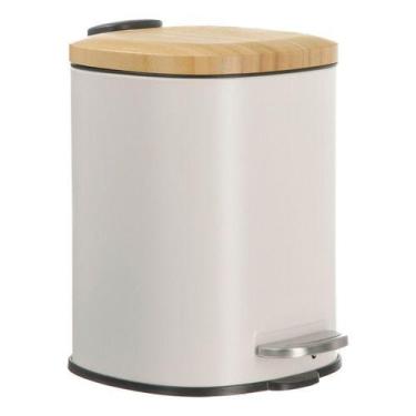 Imagem de Lixeira 3 Litros Bambu Pedal Banheiro Lavabo Soft Close - PGB