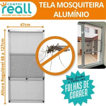 Imagem de Tela Mosquiteira em Alumínio Altura Regulável de 68 a 127cm e Largura 