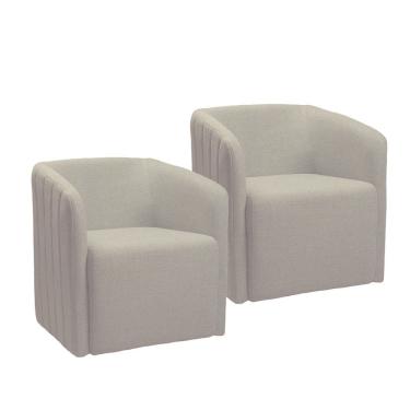 Imagem de Kit 2 Poltronas Bluemont com Manta Acrilica Movellu Home