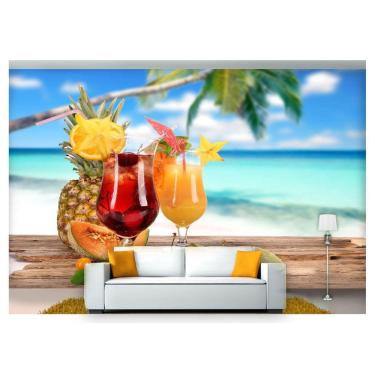 Imagem de Papel De Parede Drinks Bebidas Praia Verão 3D Al115