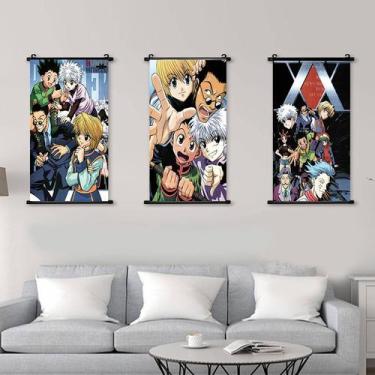 Imagem de Arte de parede em tela 3 painéis Hunter x Hunter 40x60cm Anime Scroll 