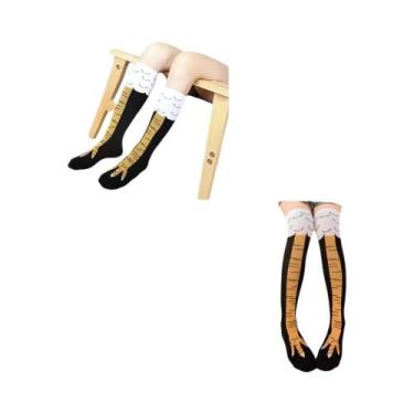 Imagem de Meias Longas Engraçadas Com Estampa De Pata De Galinha Para Meninas Do