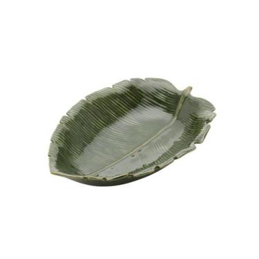 Imagem de Folha Lyor Banana Leaf de Ceramica Verde 30cm x 20,5cm - Wolff