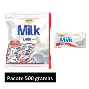 Imagem de Bala sabor Milk Leite Pocket Riclan 500g -2 Pacotes, Bala Milk Leite C