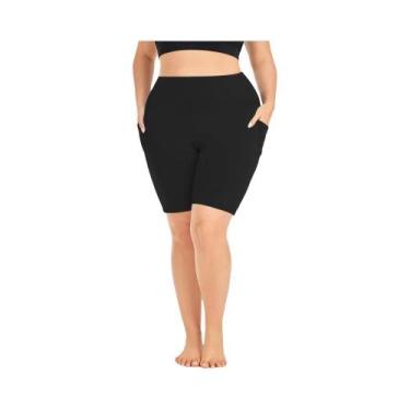Imagem de Shorts De Yoga De Cintura Alta plus Size Para Mulheres, Leggings De Tr