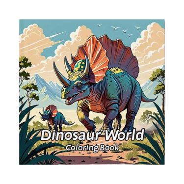 Imagem de Livro De Colorir Mundo Dos Dinossauros Para Adultos E Adolescentes: Pr