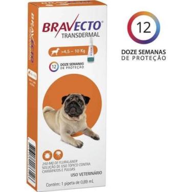 Imagem de Bravecto Transdermal Antipulgas e Carrapatos Para Cães de 4,5 a 10 kg 