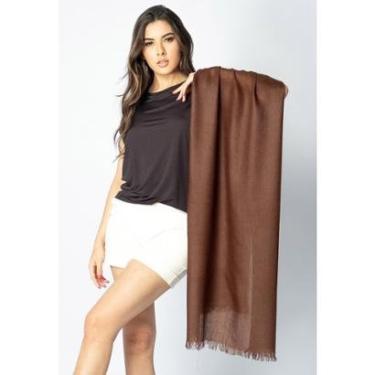 Imagem de Echarpe Lenço Feminino Panamá Marrom - Único-Feminino