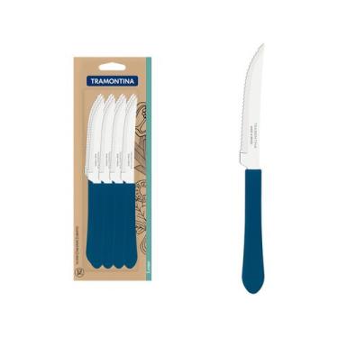 Imagem de Conjunto de Facas para Churrasco Tramontina Leme Azul Oceano 12 Peças