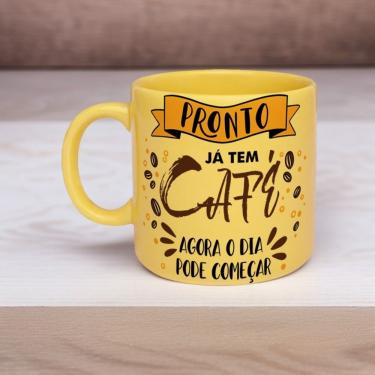Imagem de Caneca De Porcelana Amarela 330ml - Já Tem Café