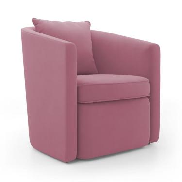 Imagem de Poltrona Decorativa Sala de Estar Aimê Suede Rosa - Abmaza