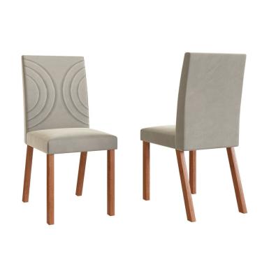 Imagem de Conjunto 2 Cadeiras Estofadas Veludo Madeira Macica Isa Moveis Zamarchi