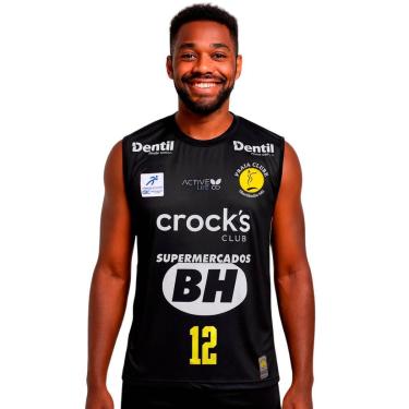 Imagem de Camisa Time Feminino Praia Clube 2026 Preta C. Gattaz Masculina-Masculino