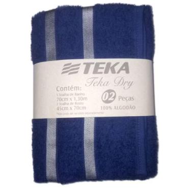 Imagem de Jogo de toalhas 2 peças teka dry (1 rosto+1 banh, AZUL
