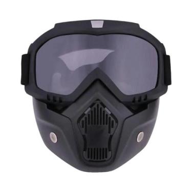 Imagem de Capacete De Motocicleta Com Óculos Removíveis, Máscara Tática Para Mot