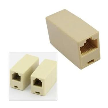 Imagem de Conector Emenda Rj11 Para Rj11 Femea 6 Vias Linha Telefônica Internet 