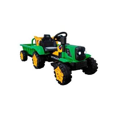 Imagem de Trator Com Caçamba Carro Elétrico 12V Bang Toys Truck Verde
