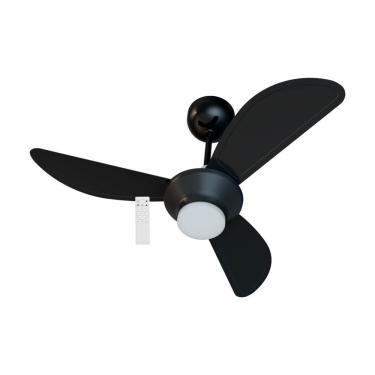 Imagem de Ventilador de Teto Ventisol 18W 3 Pás Preto Mistral LED com Controle Remoto Bivolt