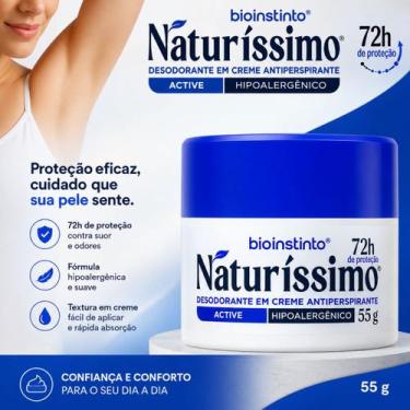 Imagem de Bioinstinto Naturíssimo Desodorante em Creme Active 55g Antiperspirant