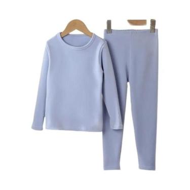 Imagem de Conjunto De Lã Quente Em Cores Sólidas Para Crianças plus Size, Roupas