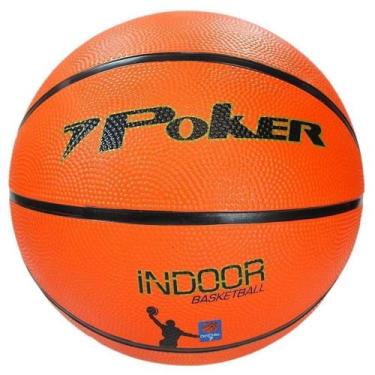Imagem de Bola Basquete Poker Basket Indoor 7 Borracha, Único, Laranja