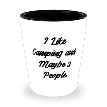 Imagem de Presentes exclusivos de acampamento, I Like Camping and Maybe 3 pessoas, ideia única de copo de Natal para homens e mulheres