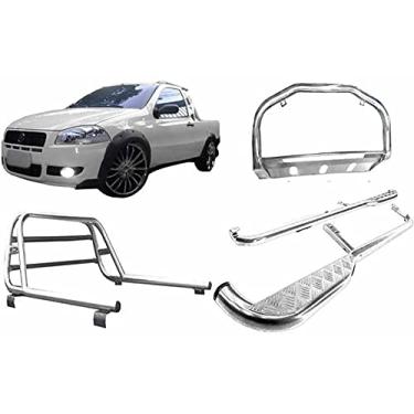 Imagem de KIT QUEBRA MATO+ESTRIBO+SANTO ANTONIO STRADA ATÉ 2013 CROMO