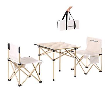 Imagem de Yajun Mesa portátil de liga de alumínio, móveis para ambientes externos, mesa dobrável para acampamento, trilhas, piquenique, viagens, B