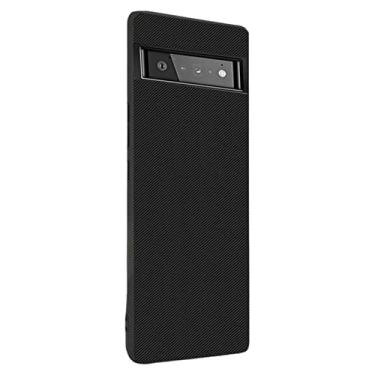 Imagem de Capa para Google Pixel 6/6 Pro, capa traseira de proteção antiqueda de couro PU + TPU premium capa protetora ultrafina preta, 6 Pro 17 cm