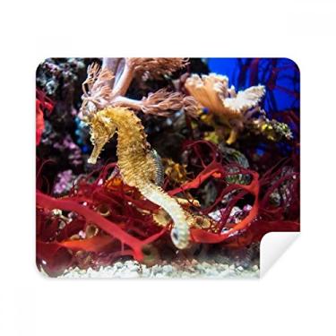 Imagem de Pano de limpeza de água profundo oceano azul hipocampo limpador de tela 2 peças tecido de camurça