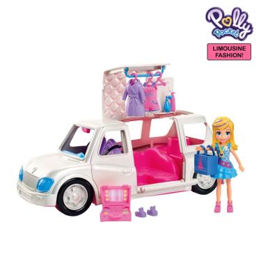 Imagem de Boneca Polly Pocket Limousine Luxo Fashion Mattel Kit Presente Menina Carrinho Mini Boneca Poly