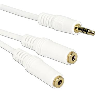 Imagem de Cabo P2 Stereo X 2 J2 Stereo Branco Gold 15 Cm